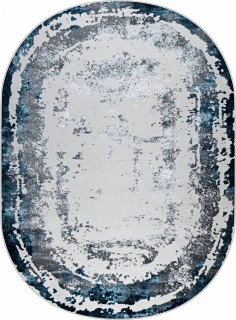 Ковер овальный Клеопатра (KLEOPATRA)  дизайн 36897J BLUE FLS / L.GREY, форма овал — фото 1