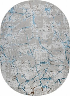 Ковер овальный Рома (ROMA)  дизайн 37886A BLUE FLS / BEIGE FLS, форма овал — фото 1