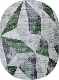 Ковер овальный Клеопатра (KLEOPATRA)  дизайн 37515A GREEN FLS / L.GREY, форма овал — фото 1