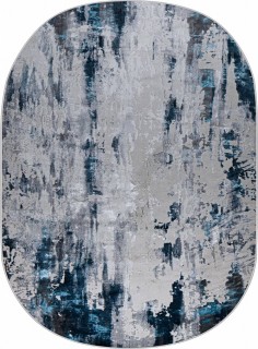 Ковер овальный Клеопатра (KLEOPATRA)  дизайн 37107A BLUE FLS / L.GREY, форма овал — фото 1