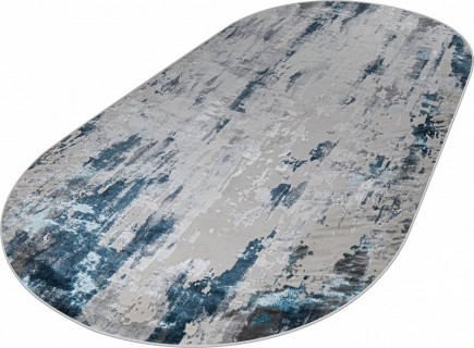 Ковер овальный Клеопатра (KLEOPATRA)  дизайн 37107A BLUE FLS / L.GREY, форма овал — фото 2