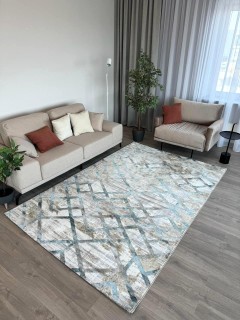Ковер БЬЯНКА  дизайн K551B - CREAM SHIRINK / BLUE FDY, форма прямоугольник — фото 2
