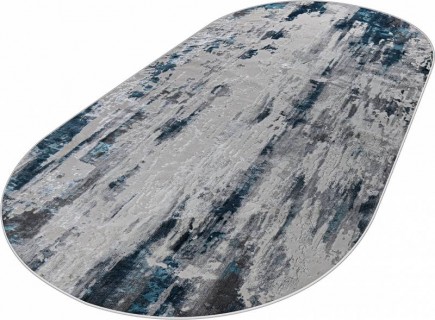 Ковер овальный Клеопатра (KLEOPATRA)  дизайн 37107A BLUE FLS / L.GREY, форма овал — фото 3