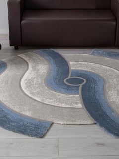 Ковер фигурный SAFIR  дизайн 00836T GREY / BLUE, форма фигурный — фото 4