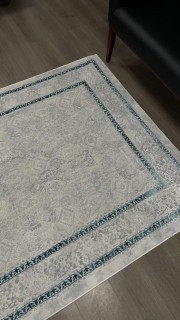 Ковер AMELII  дизайн 9255A S.L.GREY / P.TURQUOISE, форма прямоугольник — фото 4